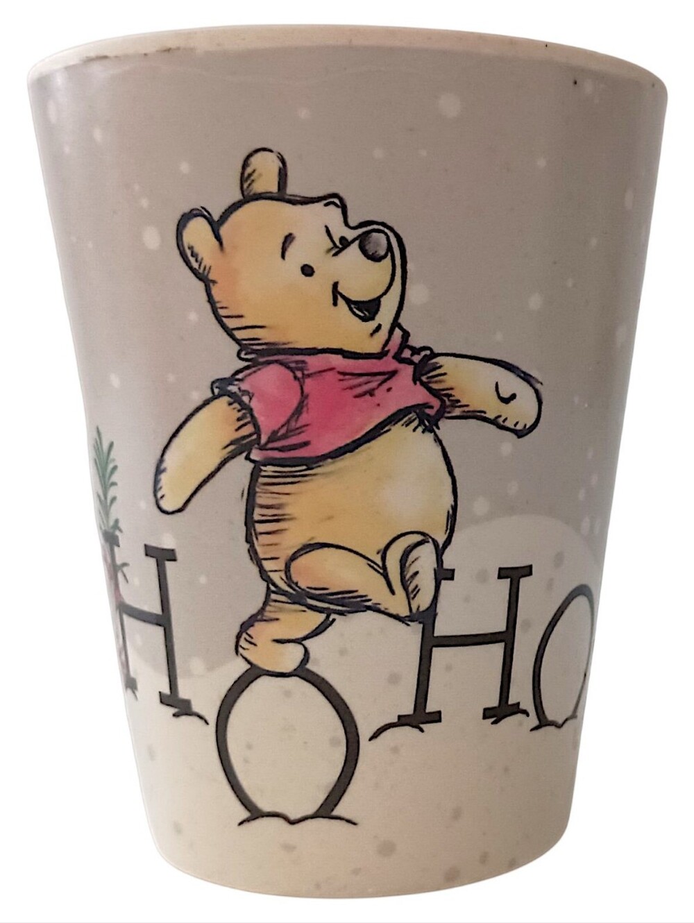 Vintage Disney Winnie the Pooh Melamine Cup Ho Ho‎ Ho Classic Hunny Pot Tumbler